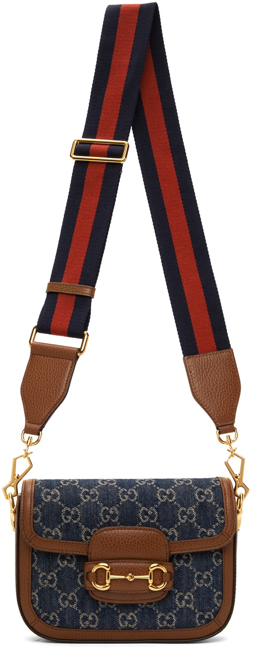 Gucci Blue & Brown Denim GG 'Gucci 1955' Bag Gucci