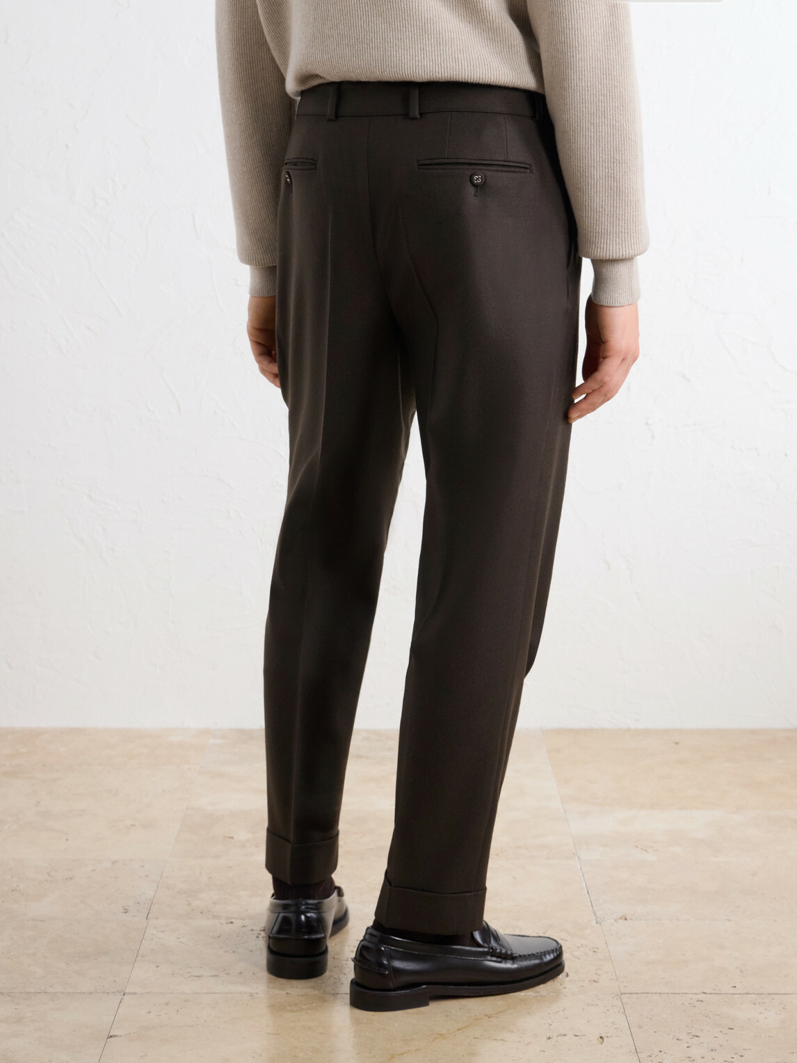 Officine Générale - Hugo Tapered Virgin Wool-Twill Suit Trousers - Brown