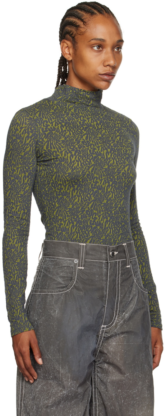 Eckhaus Latta Green Shrunk Turtleneck