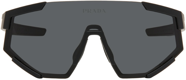 Photo: Prada Eyewear Black Linea Rossa Impavid Sunglasses