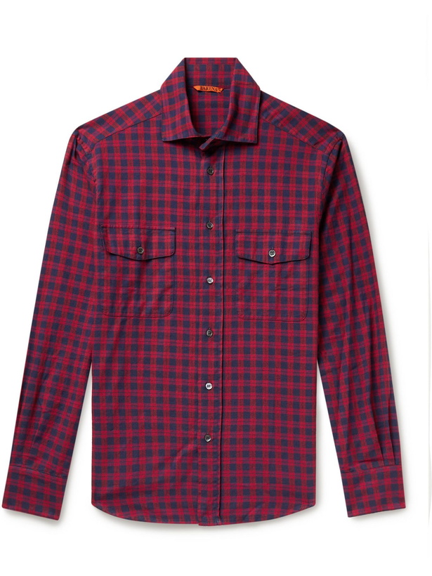 Photo: BARENA - Checked Cotton Shirt - Red