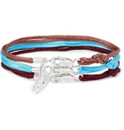 Rubinacci - Set of Three Silk and Sterling Silver Bracelets - Blue