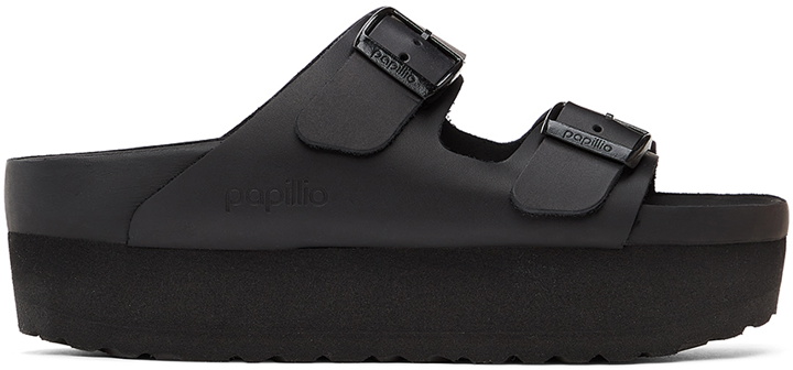 Photo: Birkenstock Black Papillio Leather Narrow Arizona Platform Sandals