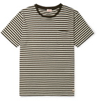 Armor Lux - Héritage Striped Cotton and Linen-Blend T-Shirt - Dark green