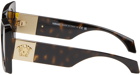 Versace Brown Medusa Plaque Irregular Sunglasses