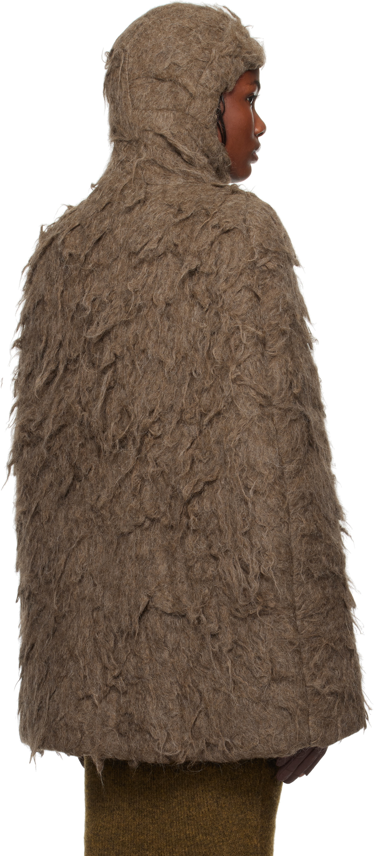 Rick Owens Brown Porterville Cape Jacket