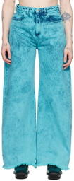 Marques Almeida Blue Tie-Dye Boyfriend Jeans