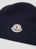 Ribbed Knit Beanie Hat in Blue
