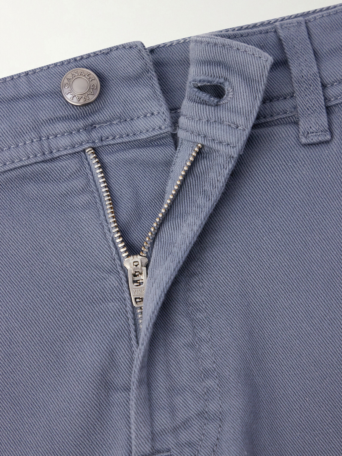 Canali - Straight-Leg Garment-Dyed Stretch Jeans - Blue