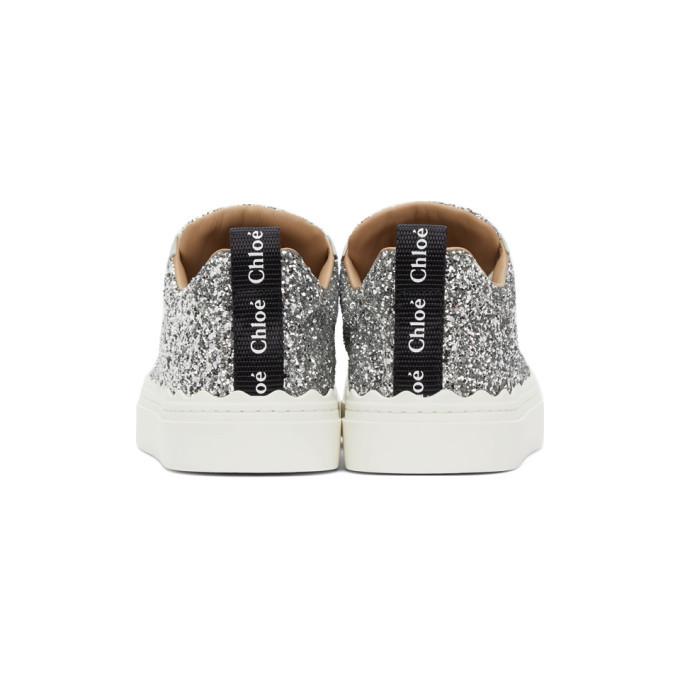Chloe Silver Glitter Lauren Sneakers