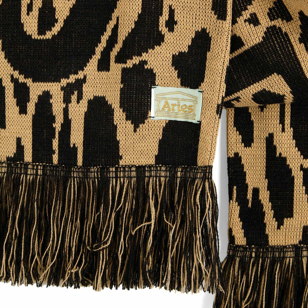 Aries Men's J'Adoro Leopard Scarf in Beige 