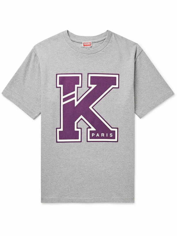 Photo: KENZO - Logo-Print Cotton-Jersey T-Shirt - Gray