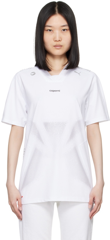 Photo: Coperni White PUMA Edition Football Jersey T-Shirt