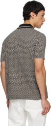 Balmain Black & Beige Monogram Polo