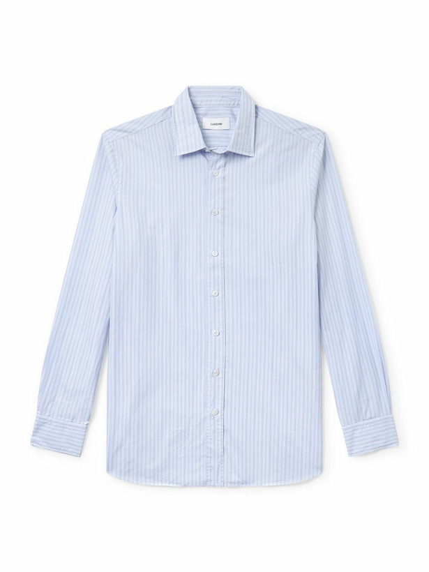 Photo: Lardini - Striped Cotton Shirt - Blue