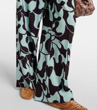 Dries Van Noten Printed crêpe palazzo pants