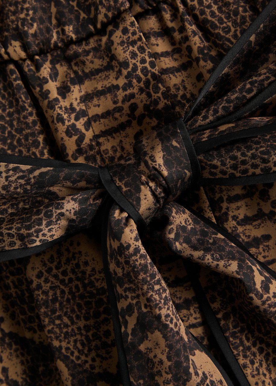 Alice + Olivia Louetta Python-print Satin Jumpsuit Brown