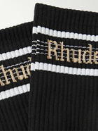 Rhude - Ribbed Logo-Jacquard Cotton-Blend Socks