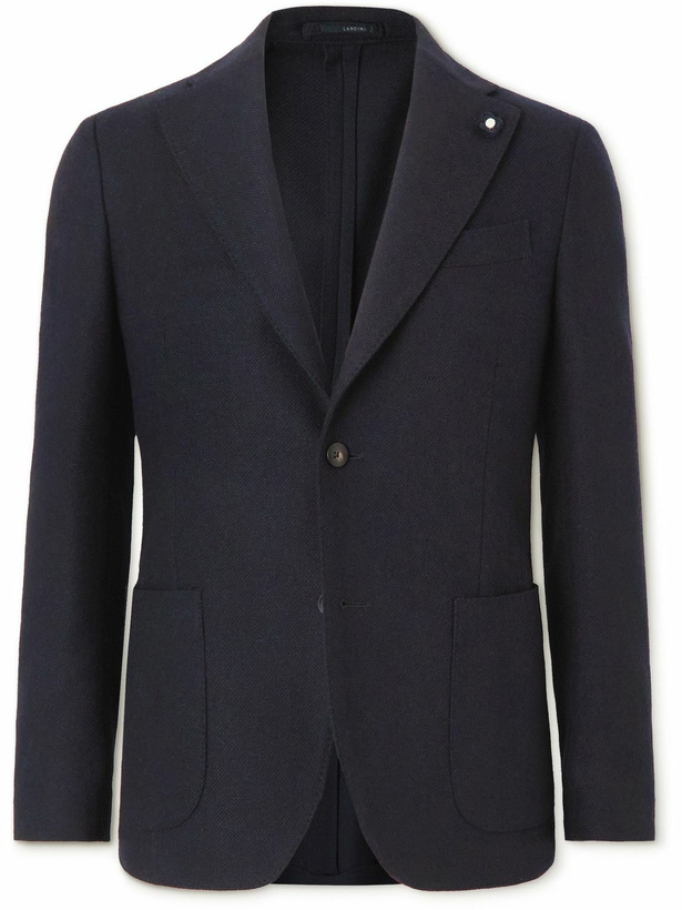 Photo: Lardini - Unstructured Wool-Blend Hopsack Blazer - Blue