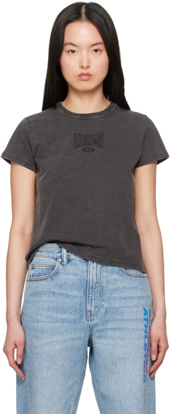 Photo: alexanderwang.t Black Distressed Logo Shrunken T-shirt
