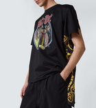 Junya Watanabe AC/DC printed caped cotton jersey T-shirt