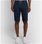 Schiesser - Vincent Slim-Fit Fleece-Back Cotton-Jersey Drawstring Shorts - Blue