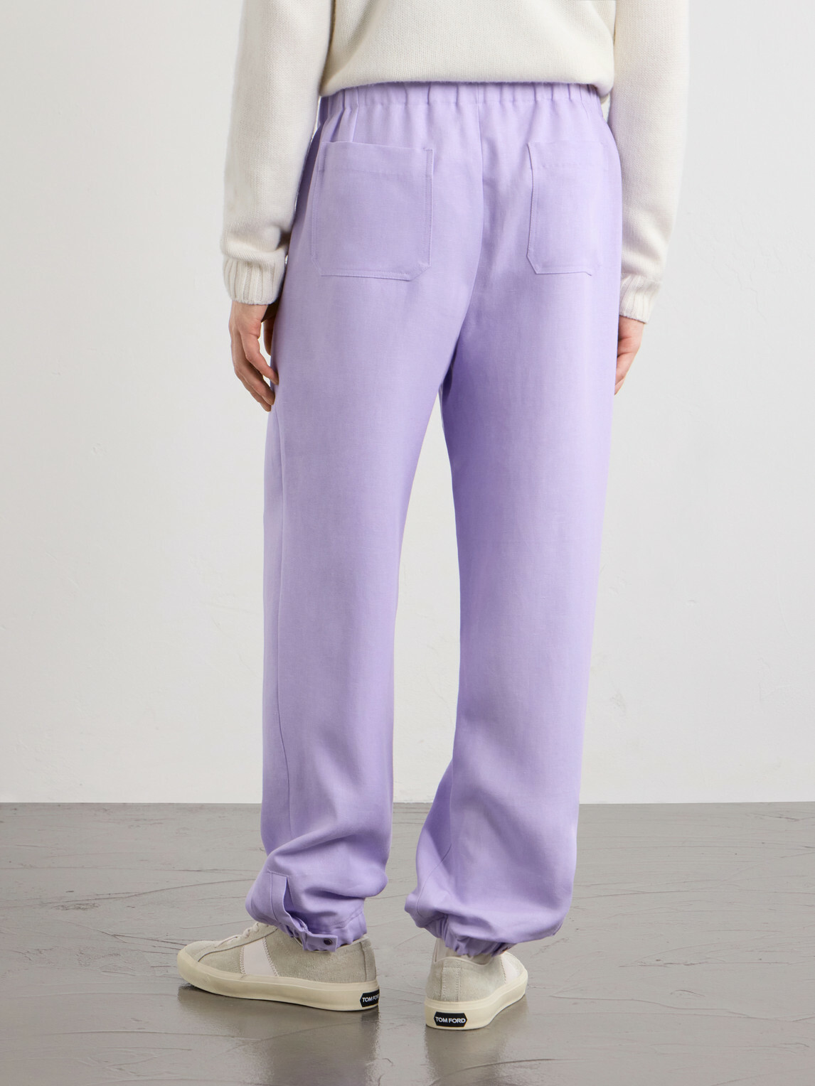 God's True Cashmere - Linen Drawstring Sweatpants - Purple