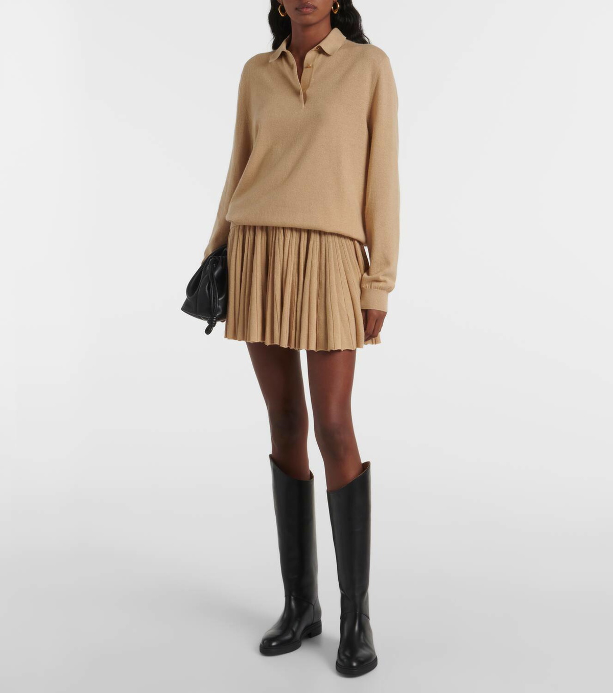 Loro Piana Luciole pleated cashmere-blend shorts
