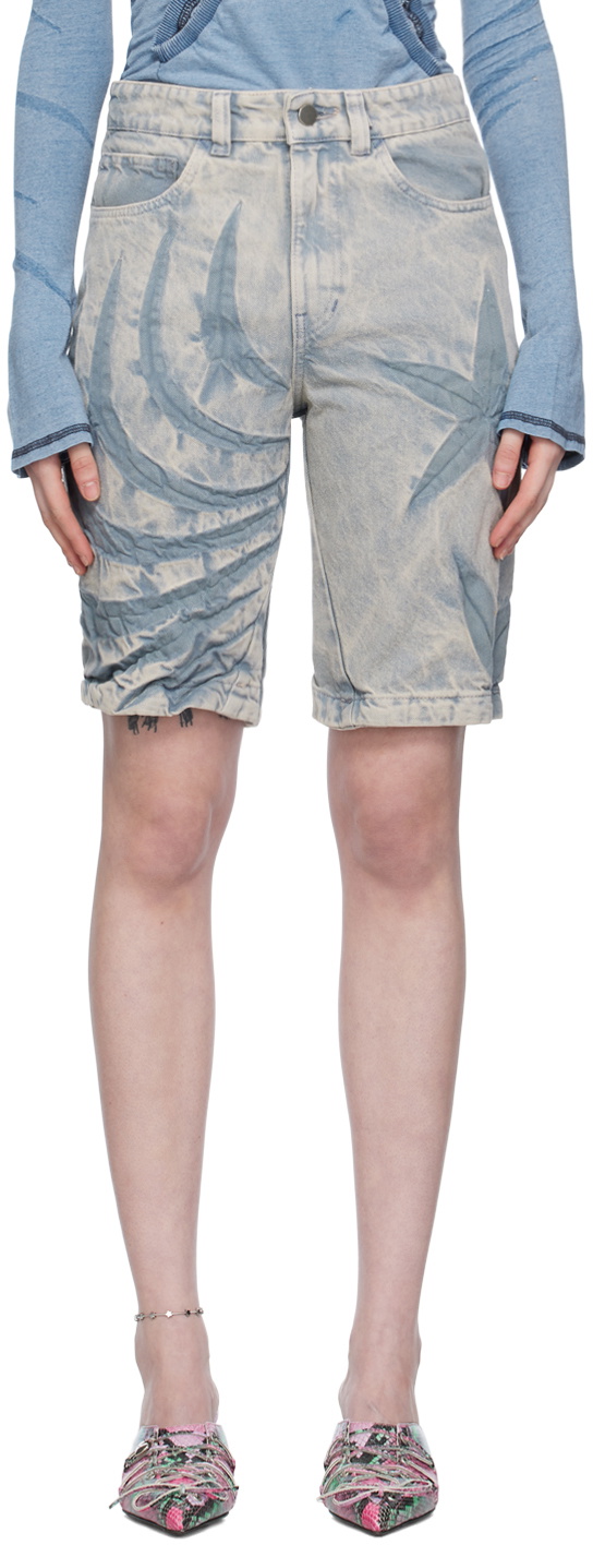 Masha Popova SSENSE Exclusive Blue Denim Shorts