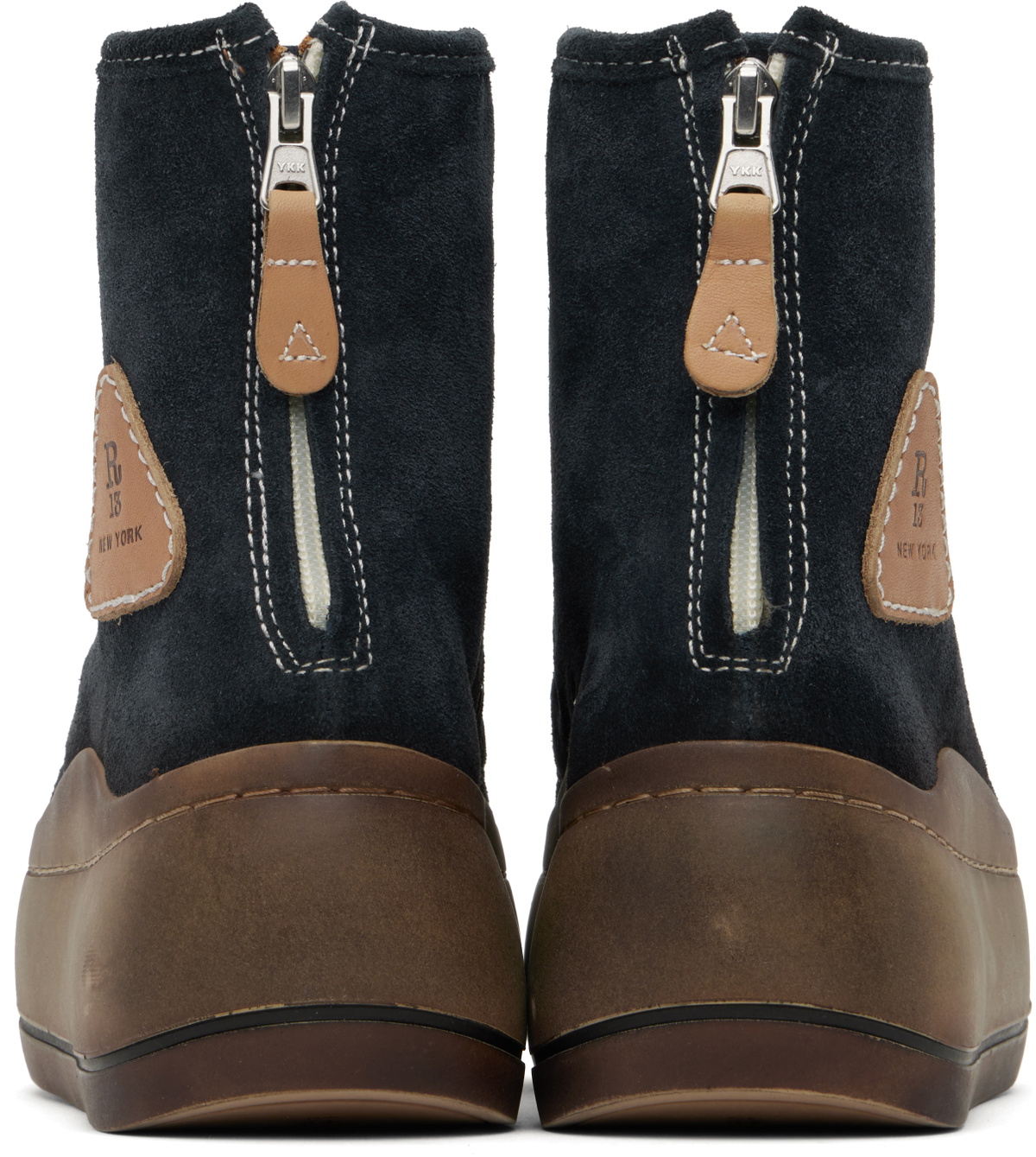R13 Navy Distressed Tall Kurt Sneakers