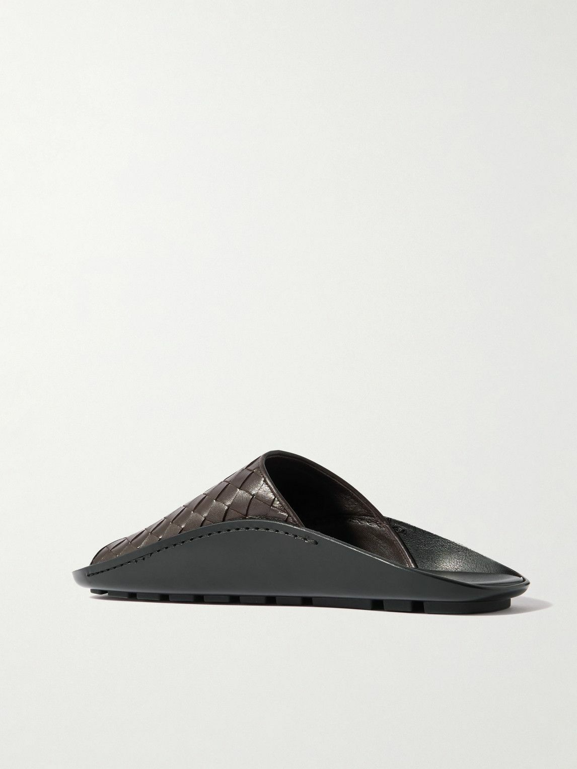 Bottega Veneta - Wave Intrecciato Leather Slides - Brown