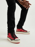 AMIRI - Leather-Trimmed Paisley-Print Canvas High-Top Sneakers - Red