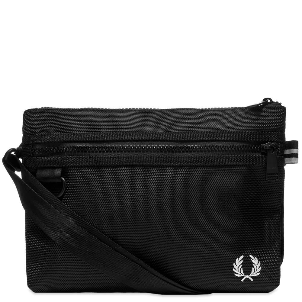 Buy the Fred Perry Leopard Print Barrel Bag - Black Iris