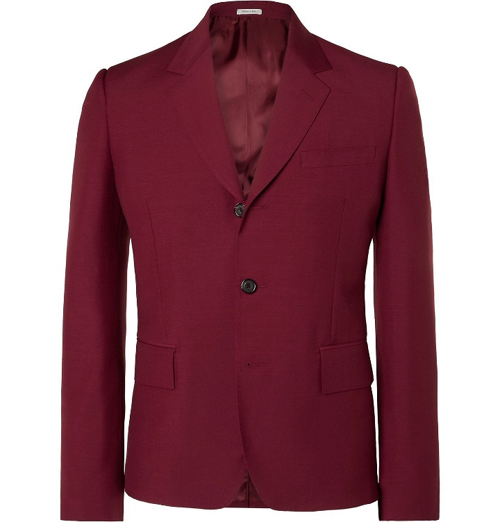 Photo: Alexander McQueen - Slim-Fit Wool and Mohair-Blend Suit Jacket - Red