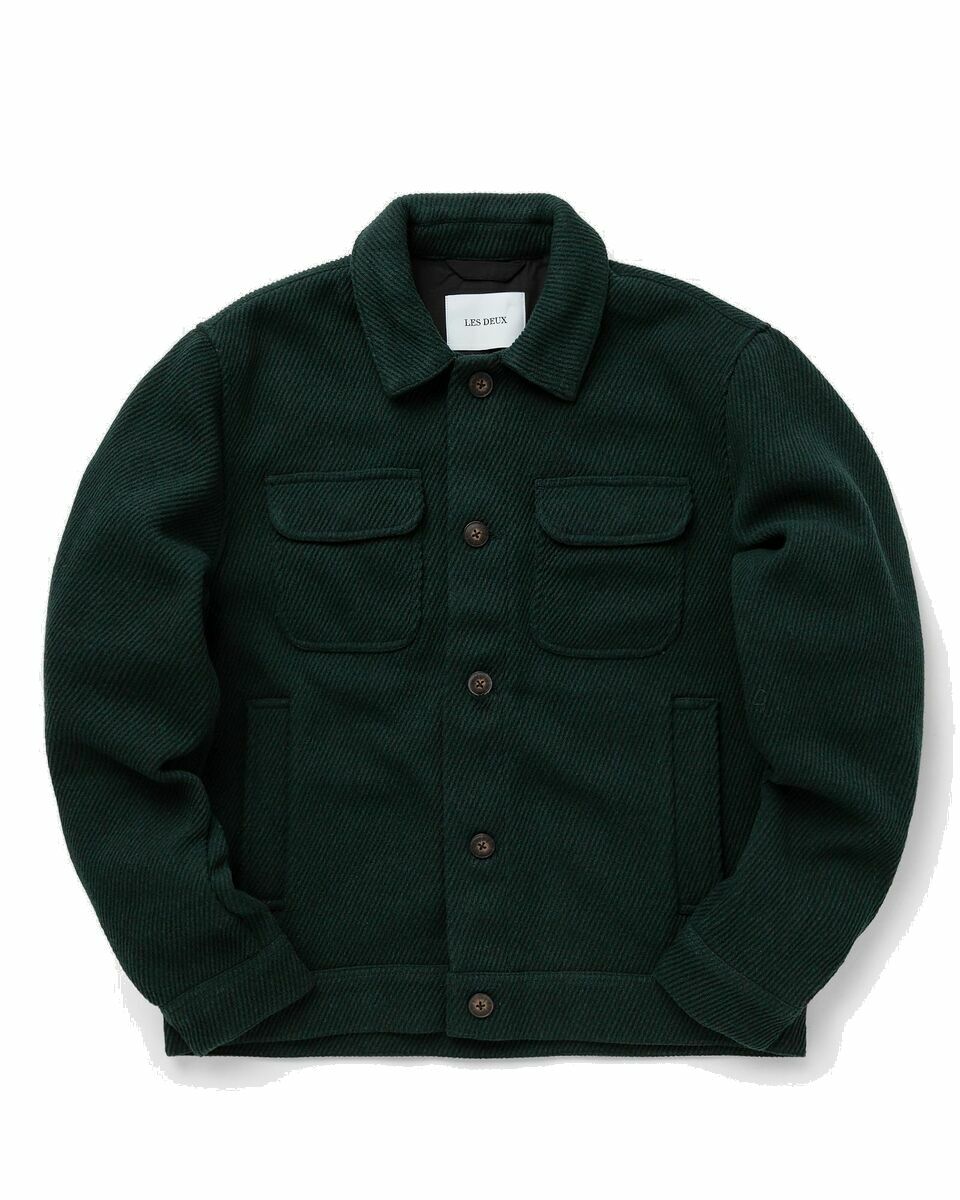 Photo: Les Deux Nash 2.0 Wool Hybrid Jacket Green - Mens - Overshirts
