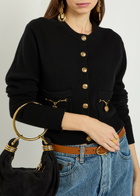 Chloe Embellished-pocket Wool and Cashmere-blend Cardigan Black