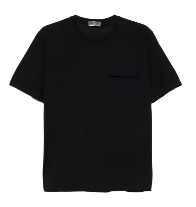 関税込【HERNO】T-shirt from the Laminar Collection★Black Herno | CLOTHBASE