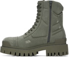 Balenciaga Khaki Combat Strike Boots