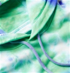 MCQ - Unity Appliquéd Tie-Dyed Loopback Cotton-Jersey Hoodie - Blue