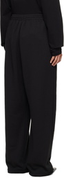 We11done Black Bouclé Letter Logo Wide Lounge Pants