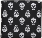 Alexander McQueen Black & White Biker Skull Bifold Wallet