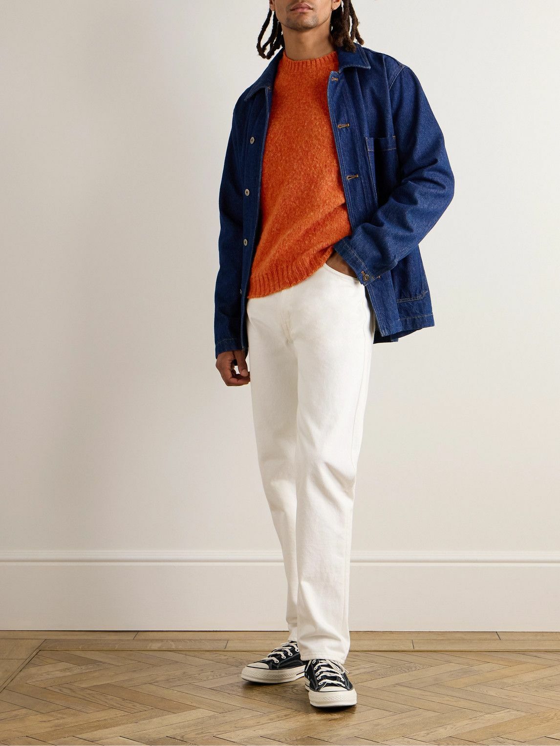 De Bonne Facture - Brushed-Wool Sweater - Orange