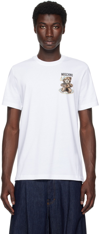 Photo: Moschino White 'Moschino Teddy Bear' T-shirt