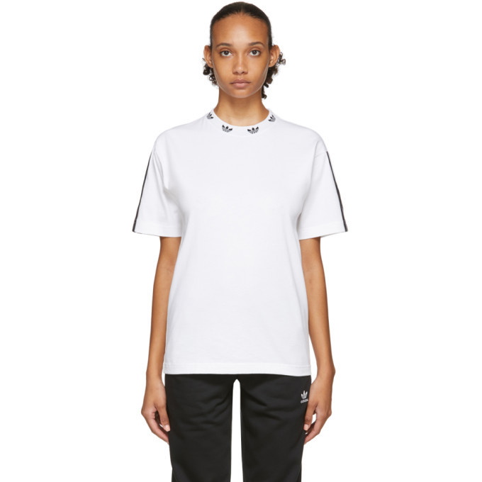 Photo: adidas Originals White Trefoil Collar T-Shirt