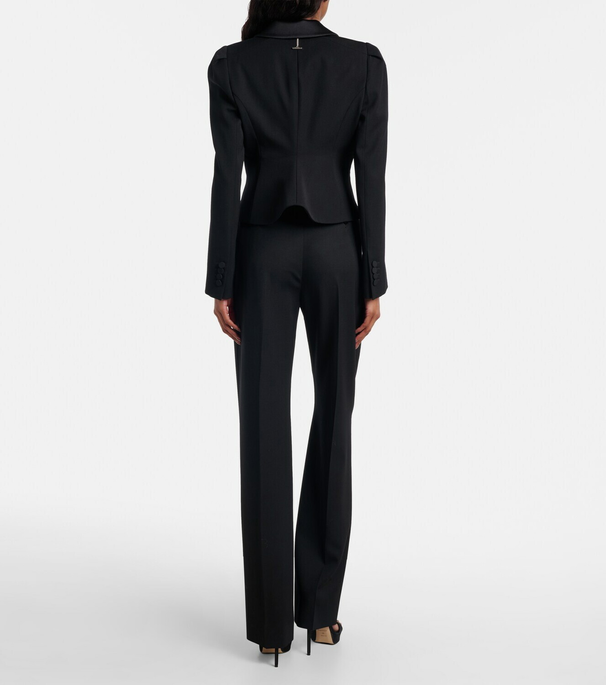 McQueen High-rise wool flared pants