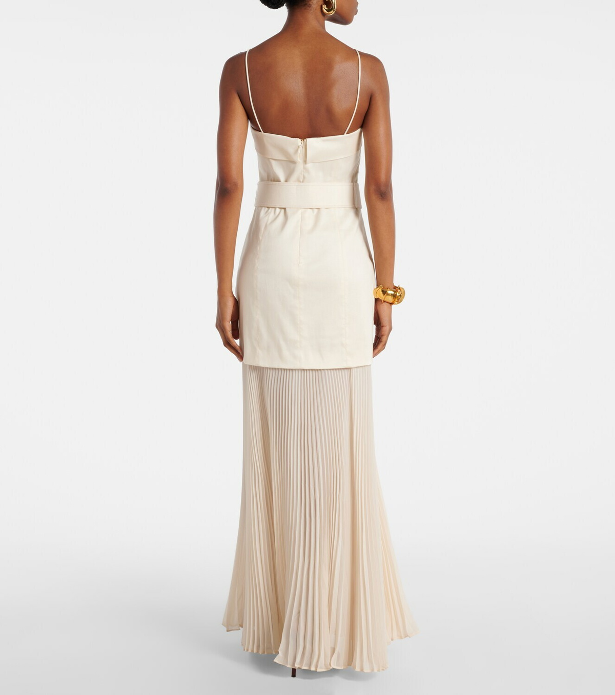 Rebecca Vallance Bailey belted pleated maxi dress