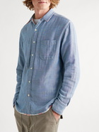 Faherty - Reversible Checked Organic Cotton Shirt - Blue