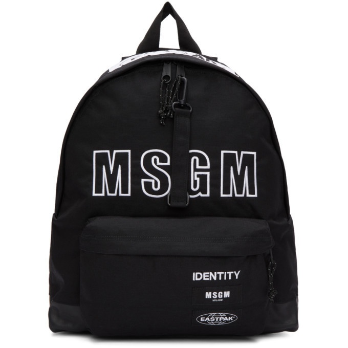 Photo: MSGM Black Eastpak Edition Logo Backpack