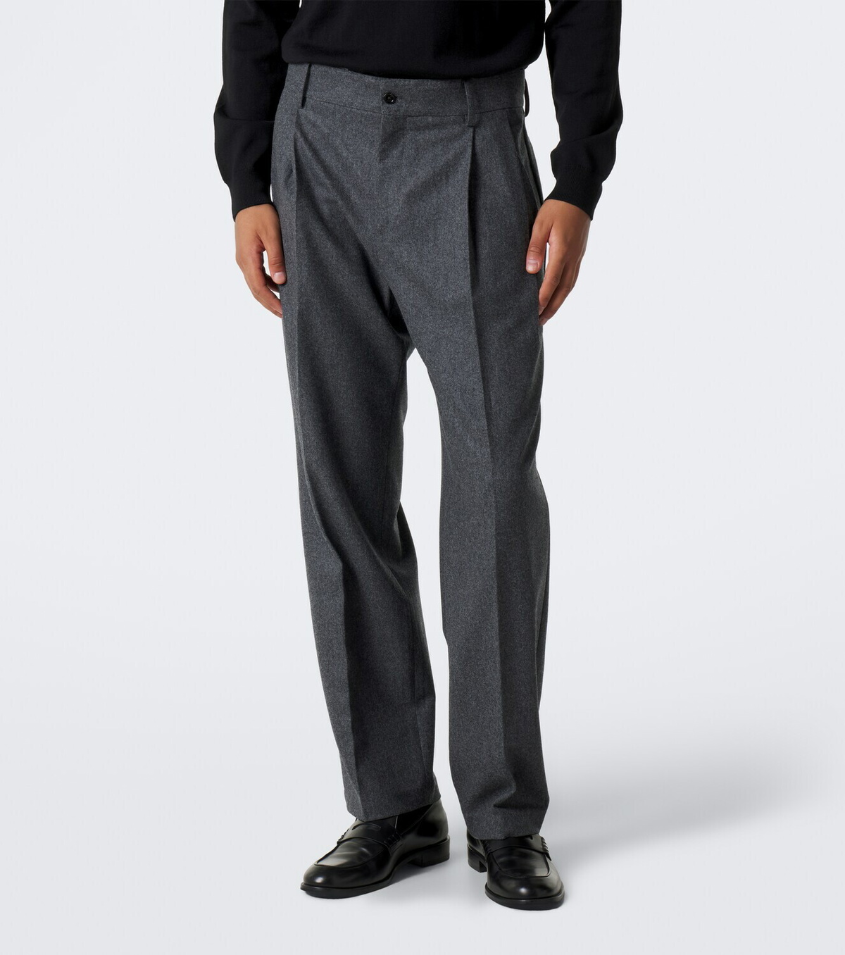Dolce&Gabbana Virgin wool flannel wide-leg pants