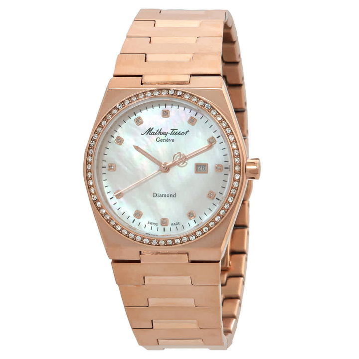 Photo: Mathey-Tissot Zeus Lady Diamond Quartz White Dial Ladies Watch D118SPI